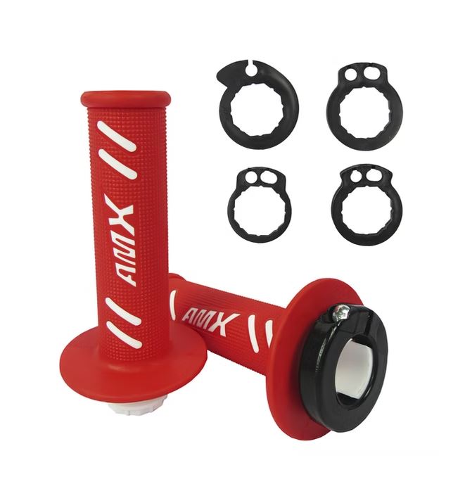 AMX Lock-On Lite Grips - Honda Fitment - Red/White