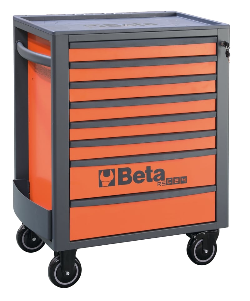 Mobile Roller Cab 8 Drawers Reinforced Worktop 800kg Capacity - Beta Tools RSC24/8-O