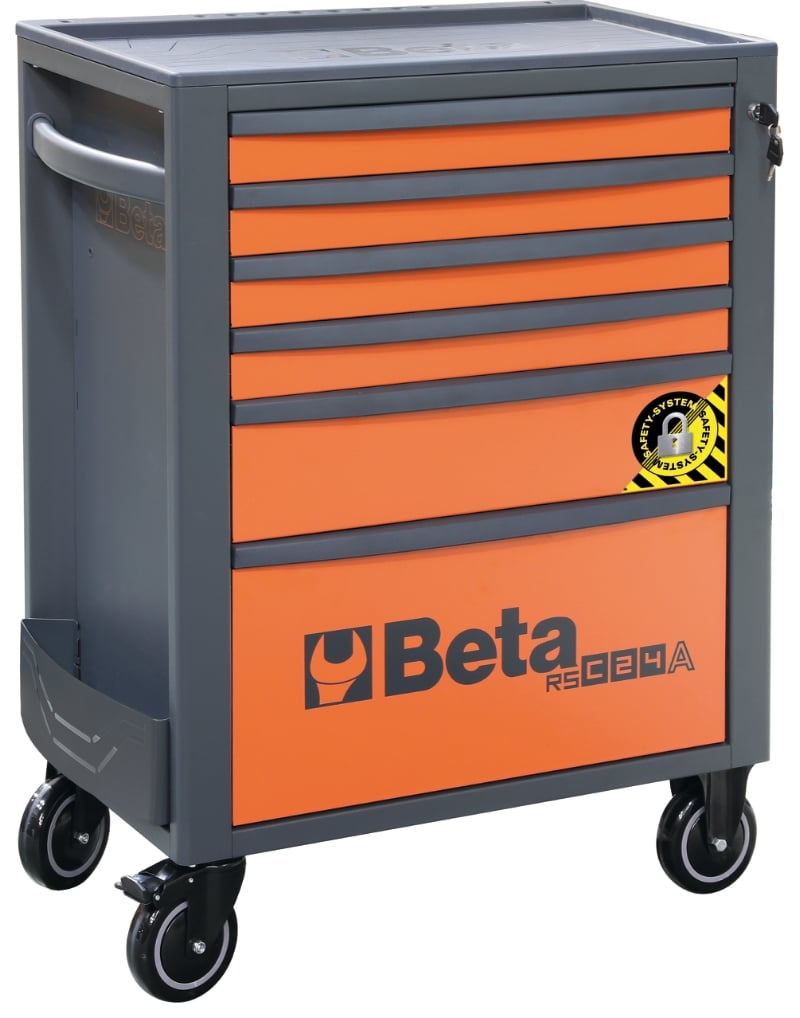 Mobile Roller Cab 6 Drawers Anti-Tilt System Reinforced Worktop 800kg Capacity - Beta Tools RSC24A/6-A