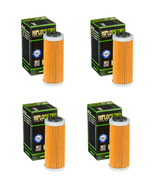 Hi Flo Filtro Oil Filter Pack with 4 (HF652) KTM SXF/EXCF250 13-24 SXF350 12-24 450-500 16-24 Husqvarna 14-24 Gas Gas 21-24
