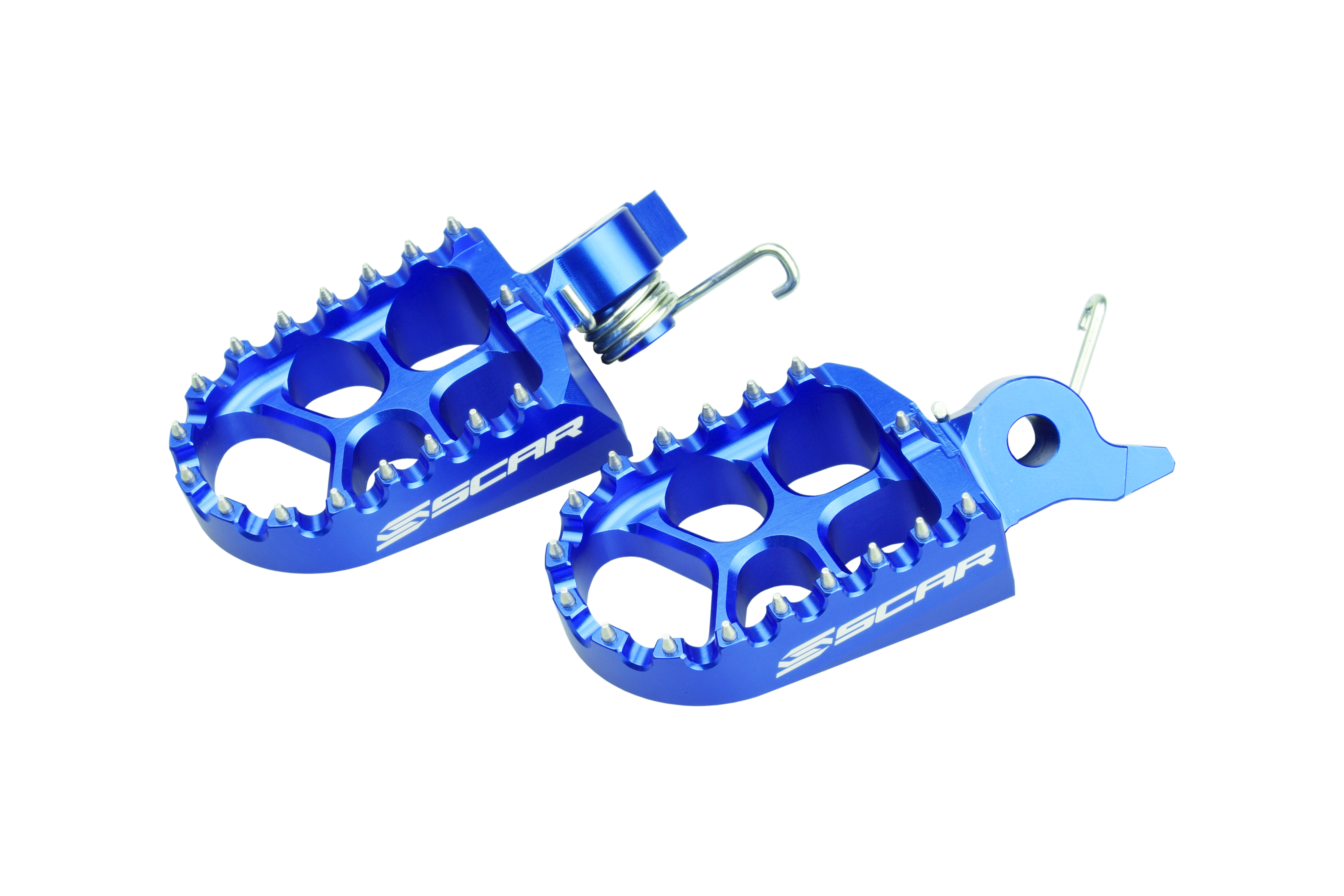 Scar Racing Evo Footpegs Blue 23-26 Fantic Yamaha Xxf WR YZ F Fx 250 450 57mm Wide 18 Teeth Scar S1512B