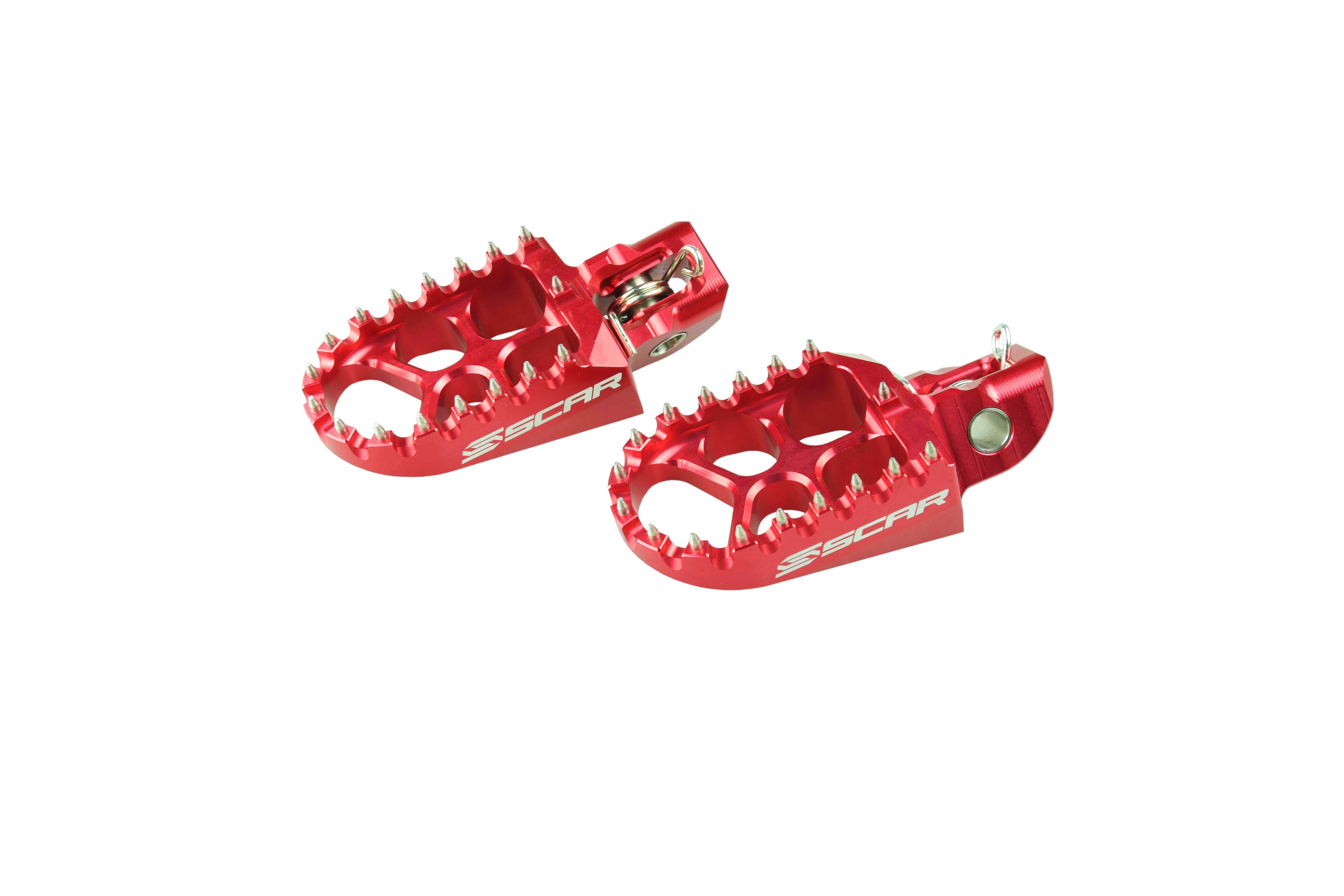 Scar Racing Evo Footpegs Red 16-24 Ktm Husqvarna Gasgas SX XC EXC Tc Fc 85 125 150 250 300 350 450 500 Scar S5511RD