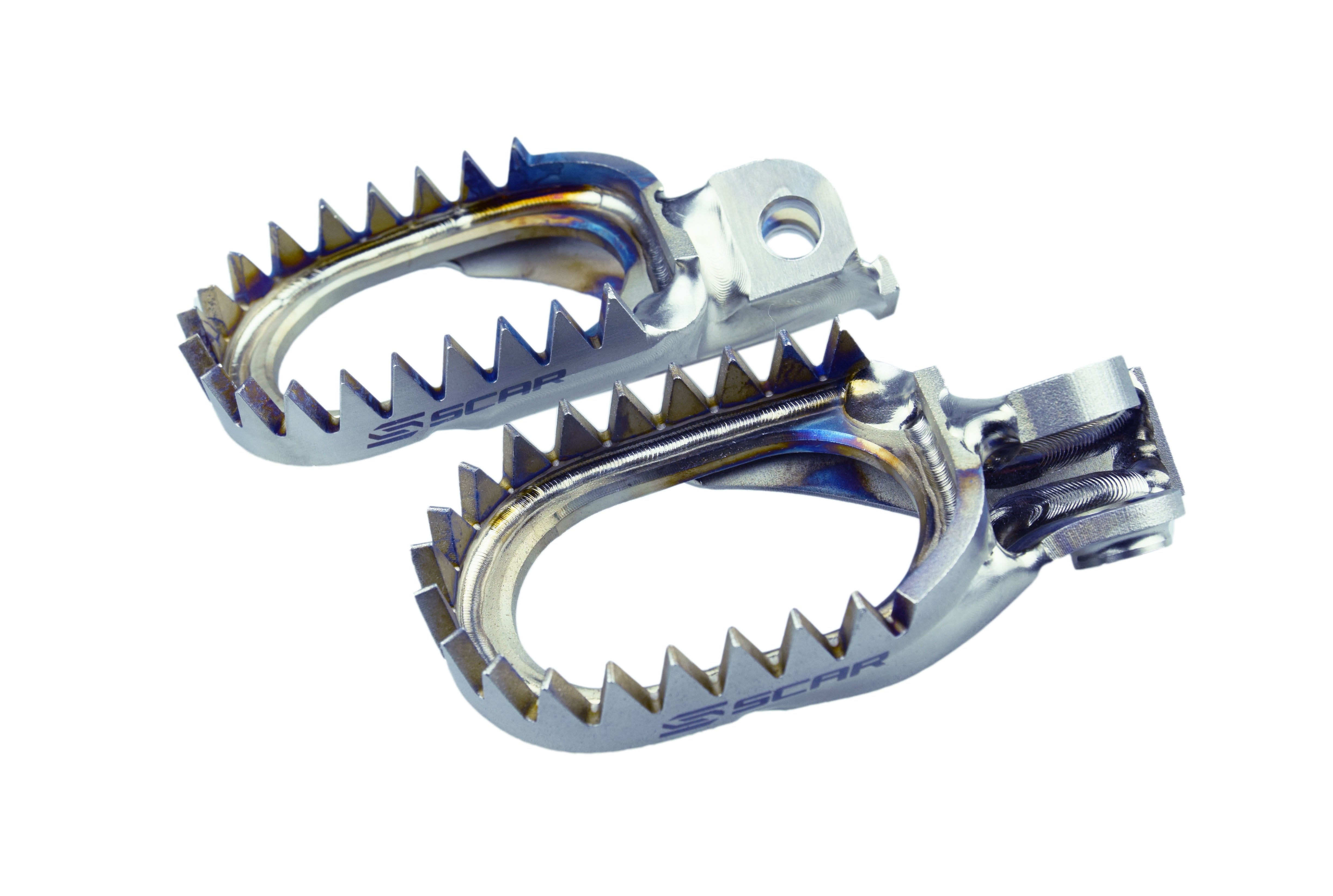 Scar Racing Titanium Footpegs ANTI-MUD 98-26 Beta Gasgas Husaberg Husqvarna Ktm Sherco 60mm Scar S5516AM