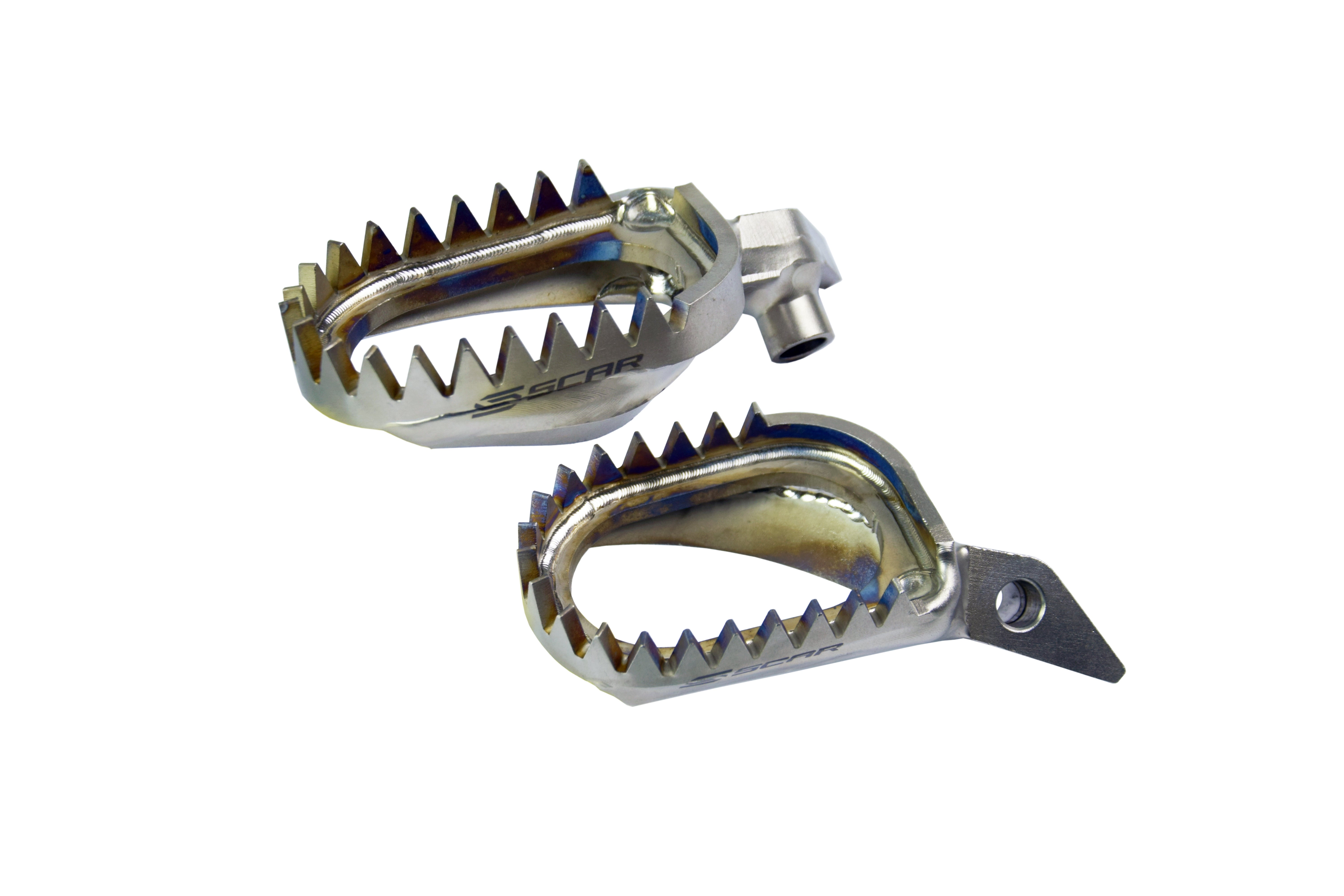 Scar Racing Titanium Footpegs ANTI-MUD 26-26 Ducati Desmo MX 450 60mm Wide 18 Teeth GR5-TI Scar S6516AM
