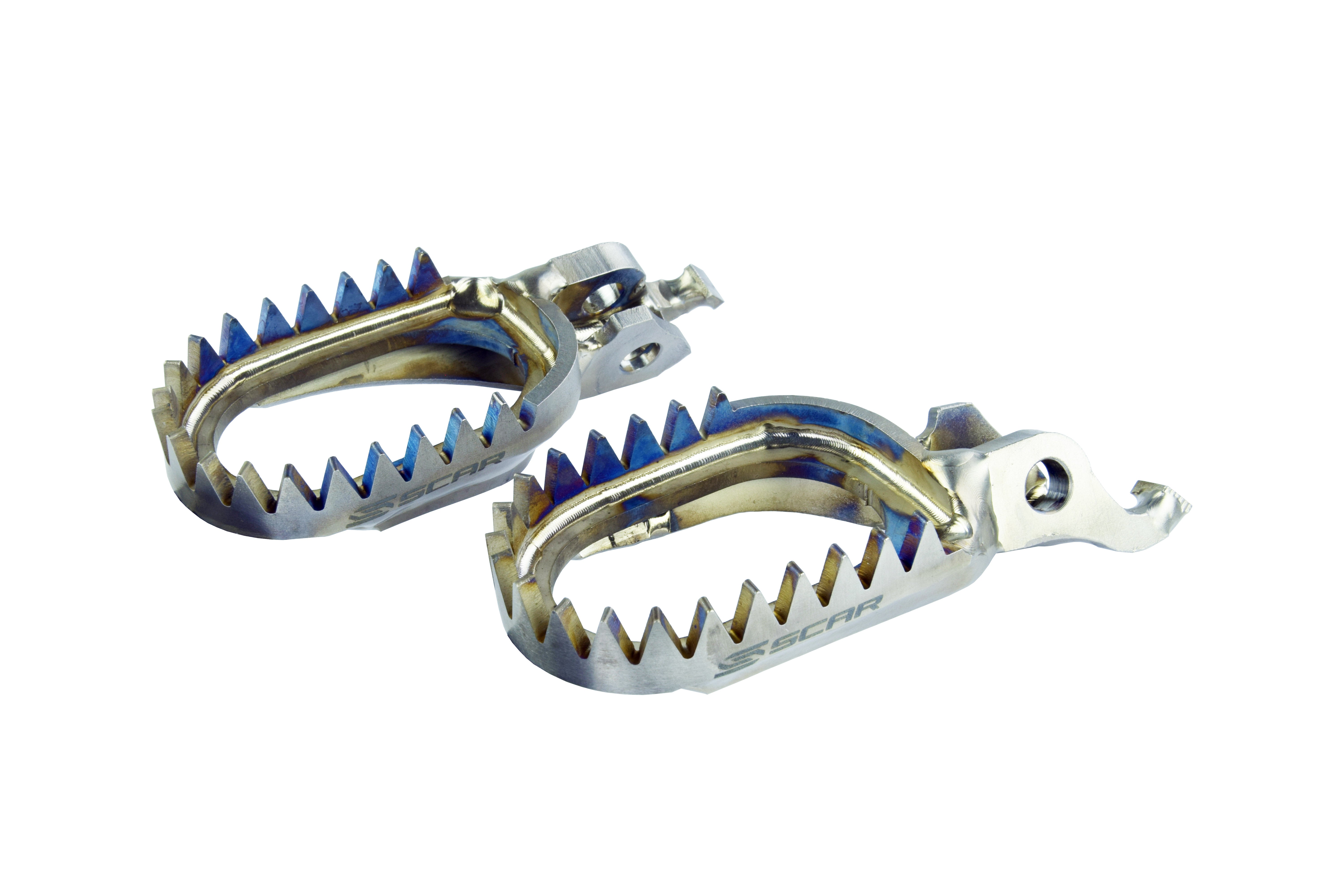 Scar Racing Titanium Footpegs ANTI-MUD 24-26 Triumph Tf 250 450 C E Rc X 60mm Wide 18 Teeth Scar S9516AM