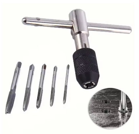 Dirt Racing Tap Wrench Set 6 Piece With Metric Taps M6-M8 Alloy Steel