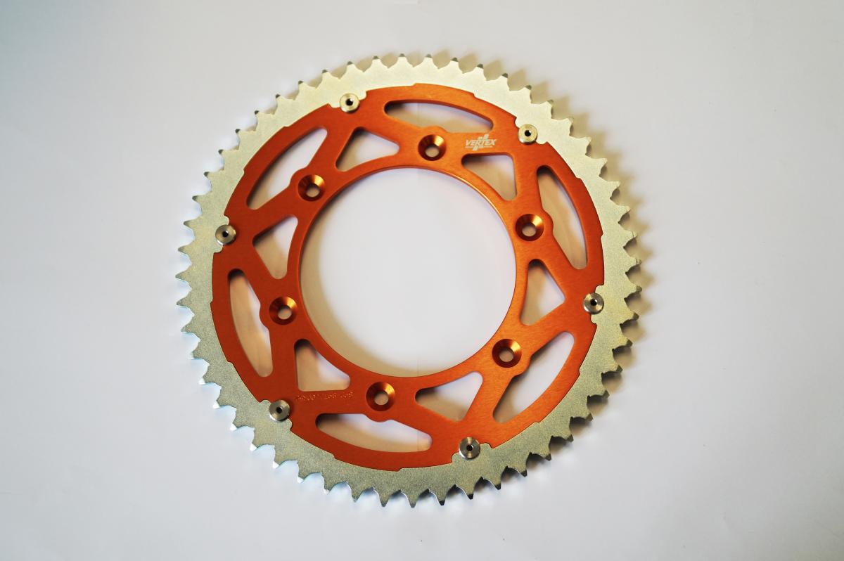Vertex Rear Sprocket Twinring KTM, Vertex 892-897duoor52, Orange, 707576 Alloy & C45 Steel