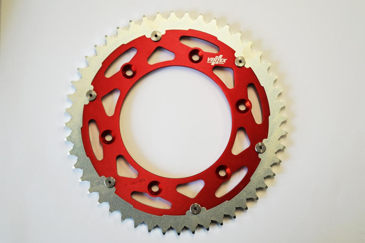 Vertex Rear Sprocket Twinring 210, Vertex 892-210duord53, Red, 707576 Alloy & C45 Steel