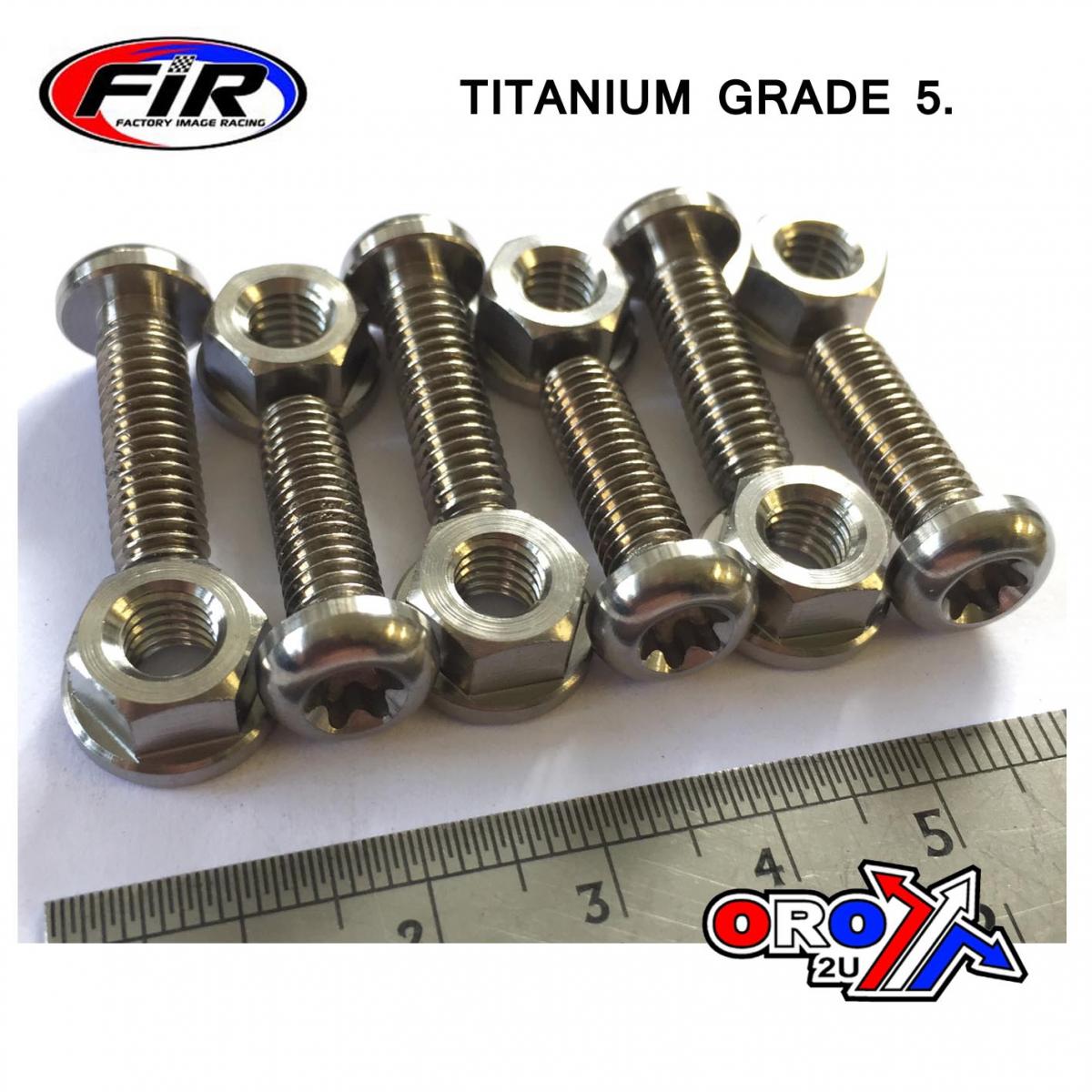 FIR Bolt Disc M6x20mm + Nut Torx, Titanium Grade 5 /pack of 6