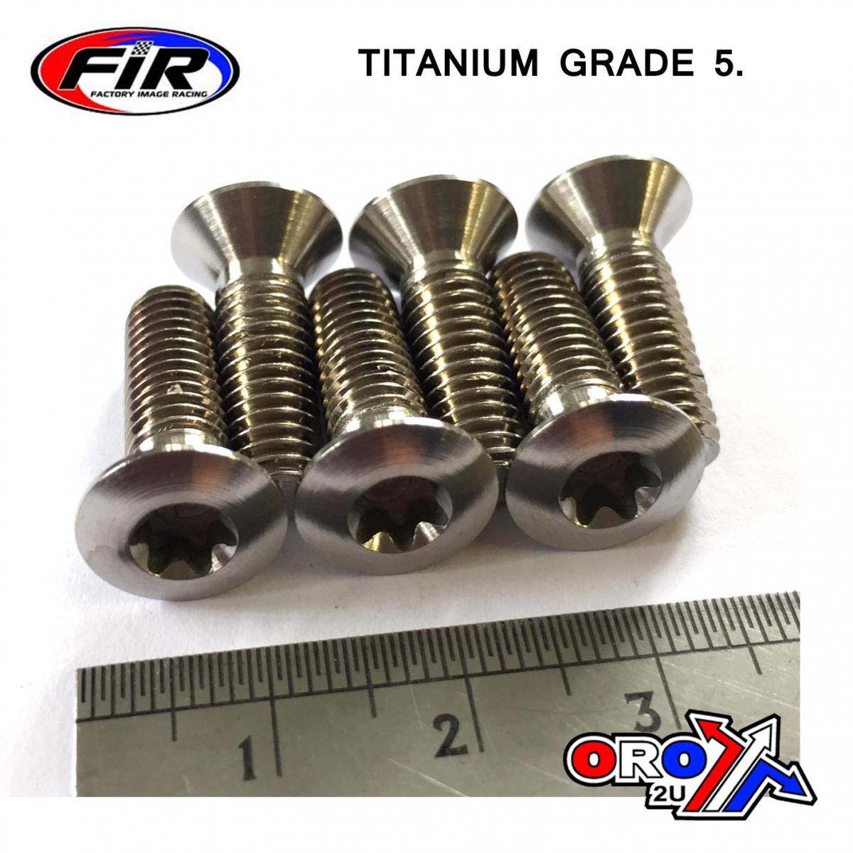 FIR Bolt Disc Torx M6 X 18mm Csk, Titanium Grade 5 /pack of 6