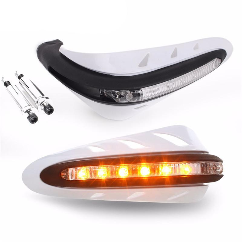 Dirt Racing Universal Indicator Handguards, TM265, White, with Fitting Kit