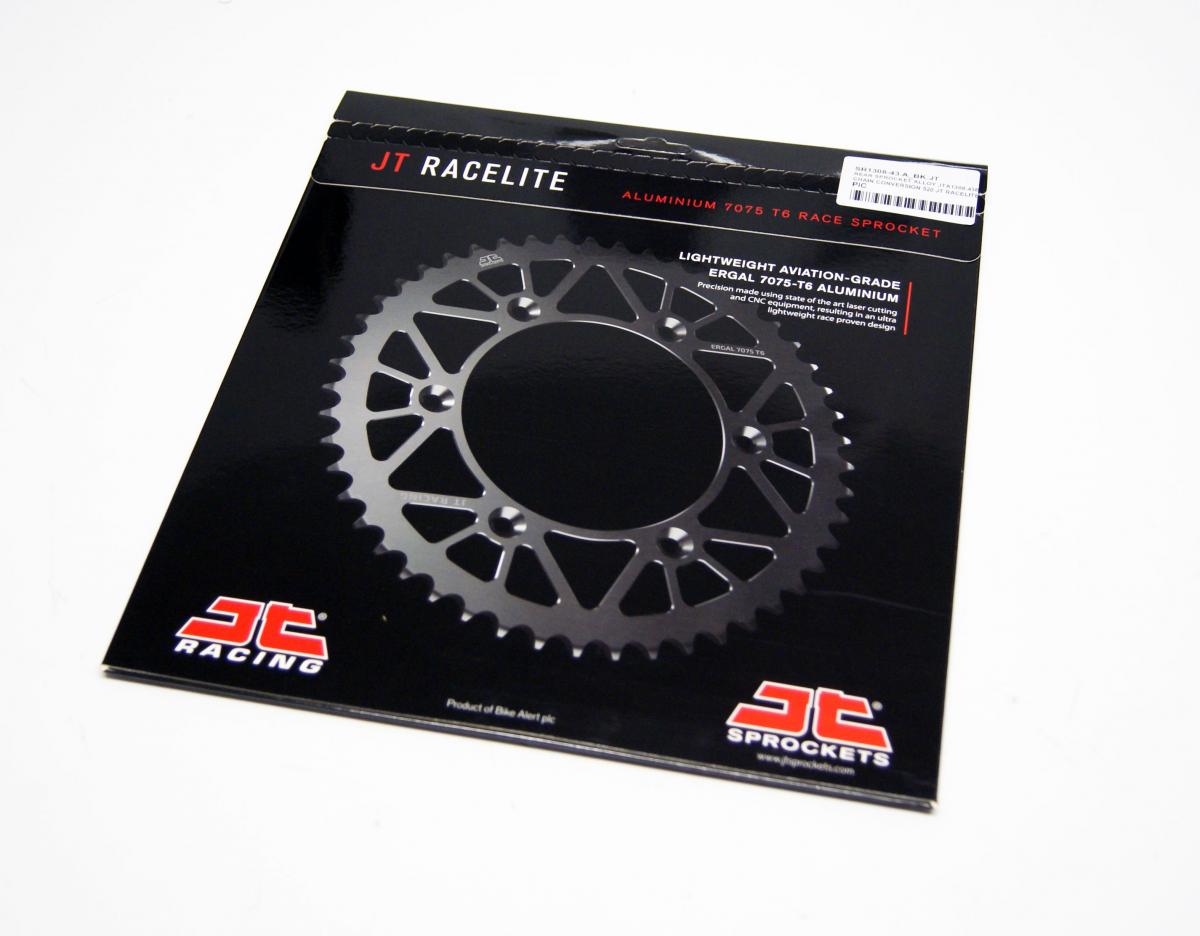 JT Rear Sprocket Alloy Jta1308.43blk, Chain Conversion 520 Jt Racelite, Honda Road Jtr1308