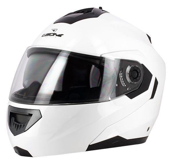 Sifam Helmet Road Sm 56 Gloss White, Flip Up Double Visor Osone S520, Mos2g1002