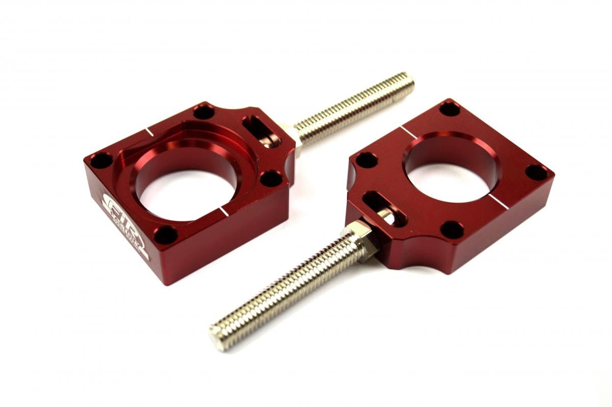 FIR Axle Block & Bolt CR CRF Crfx, Asrab-11 Red