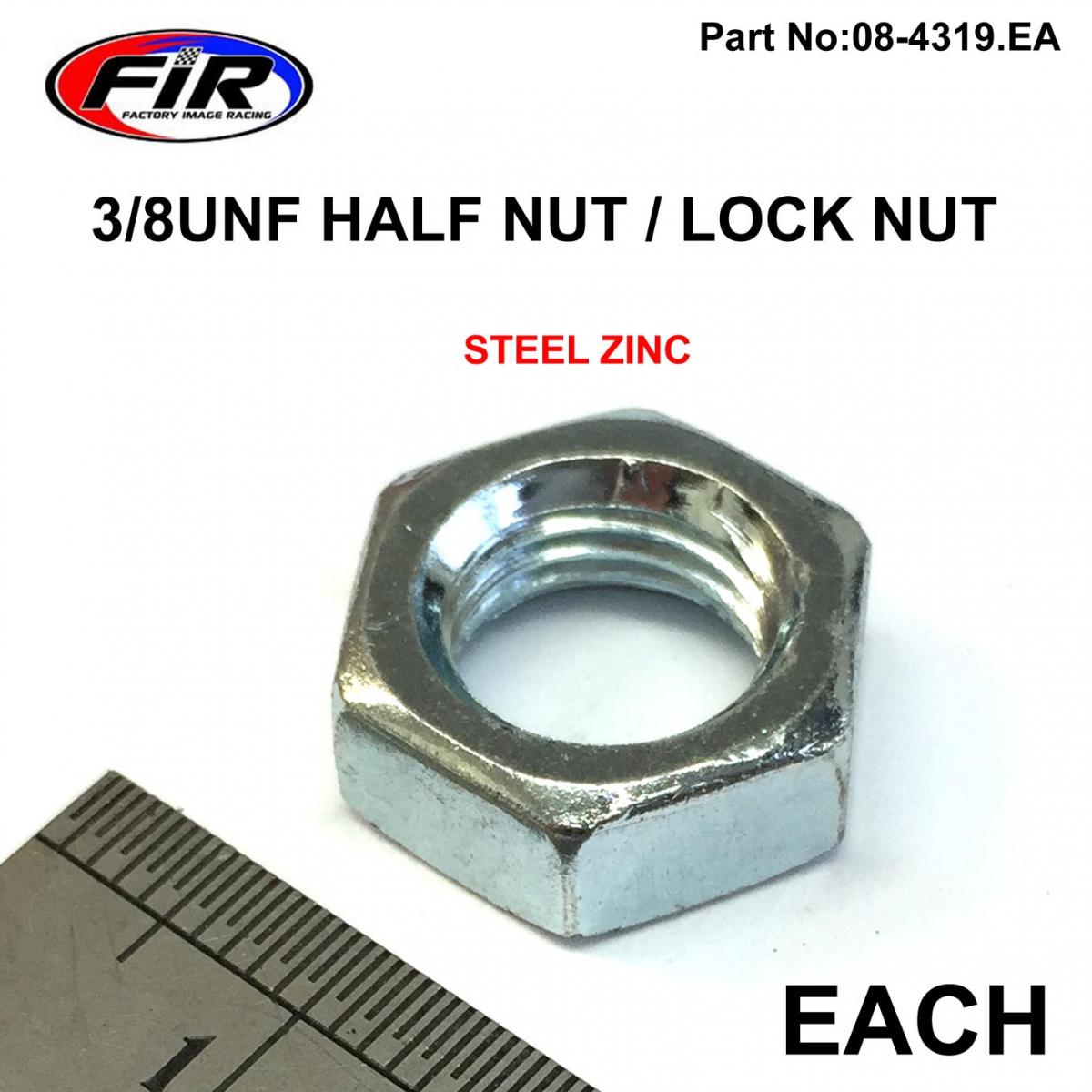 Tag-z 3/8unf Half Nut Zinc Plated, Each
