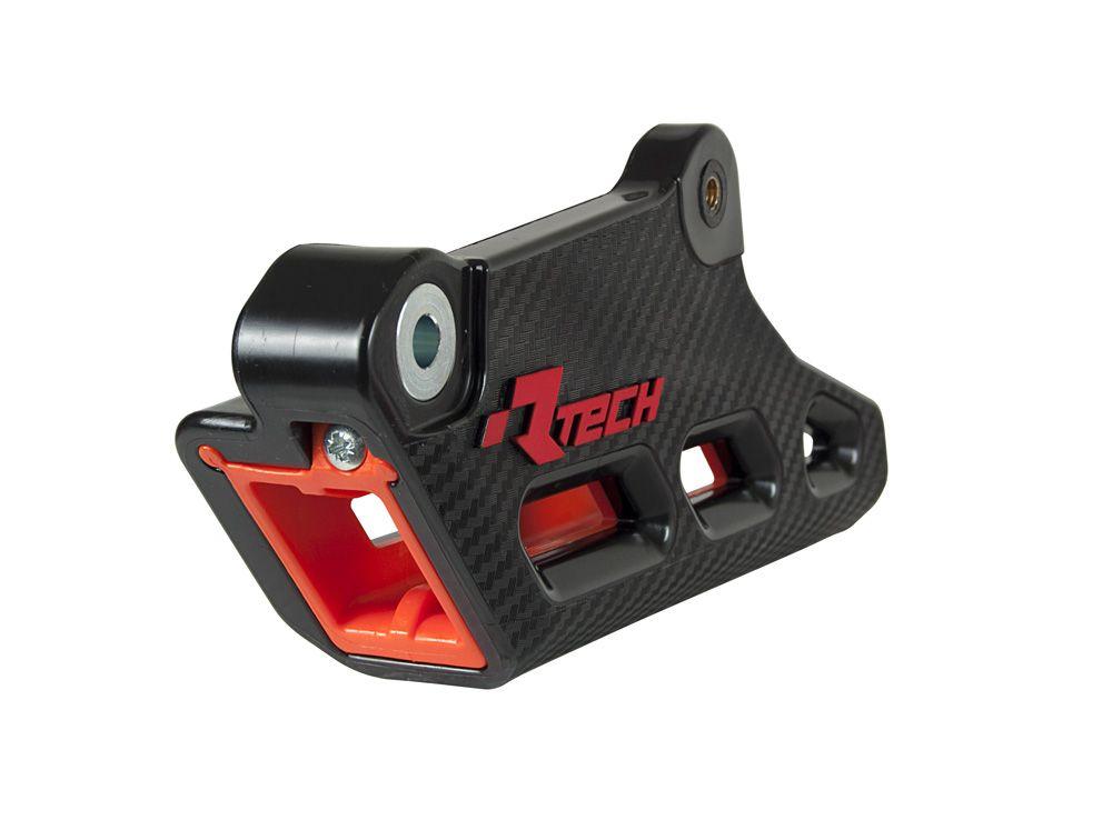 Rtech Plastics Monoblock R2.0 Worx Chain Guide, R-cruKTMnrar20, KTM/husq/gasgas, Orange Wear Pad