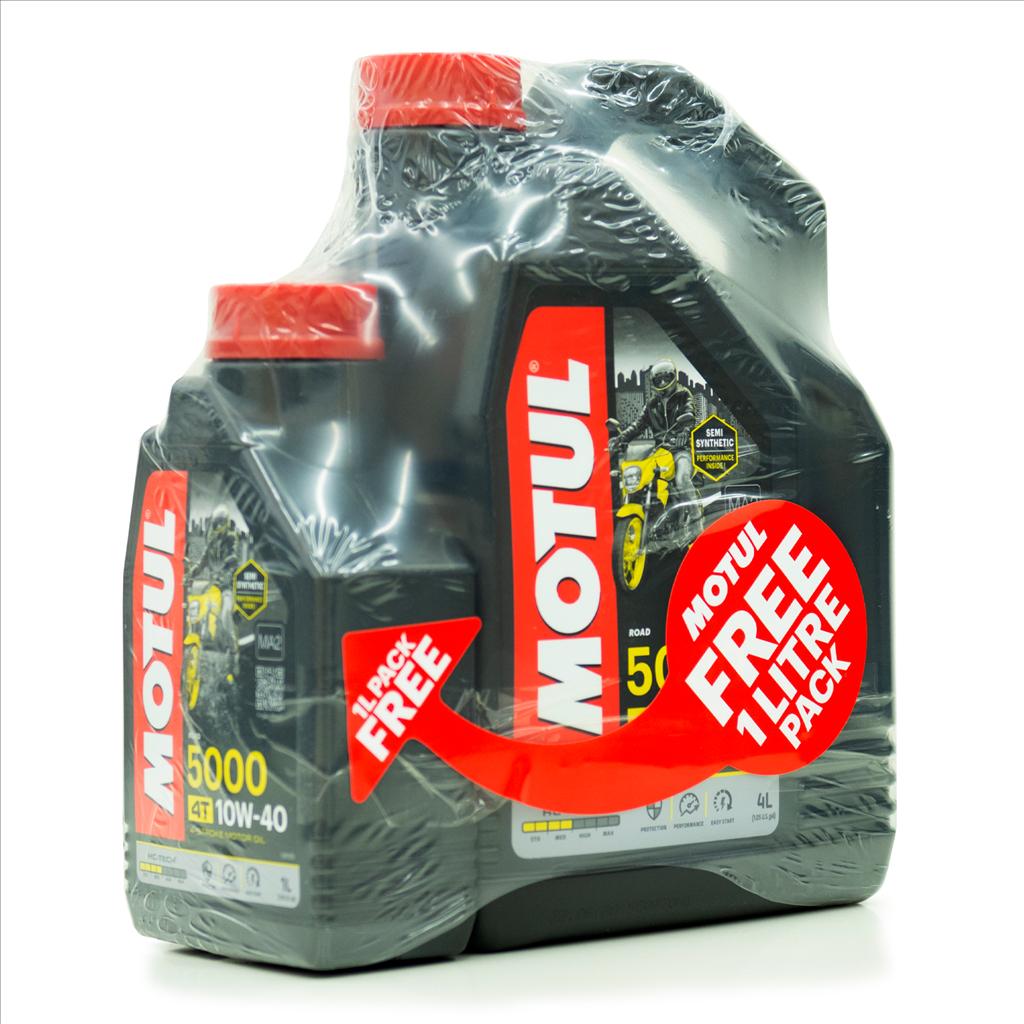 MOTUL 5000 10w40 4t 4xpce 4l + 1l, Motul 450037,    Motorcycle, Technosynthese