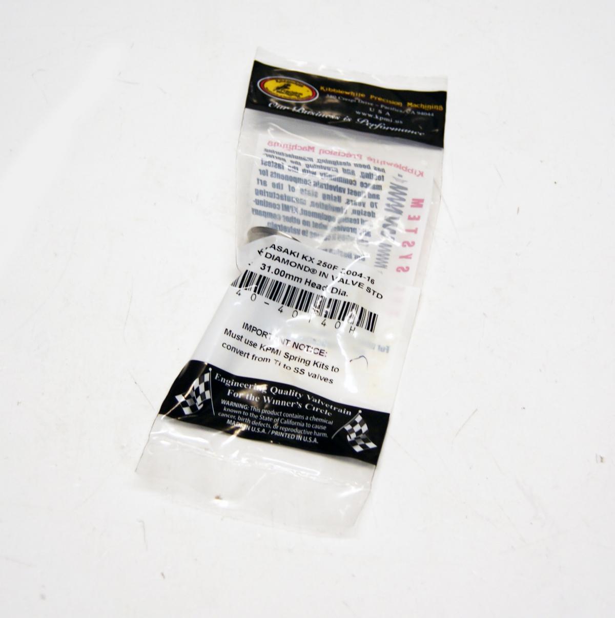 Kibblewhite Valve Intake White Diamond KX250F 04-16, 40-40140h, 12004-0002, KXF250
