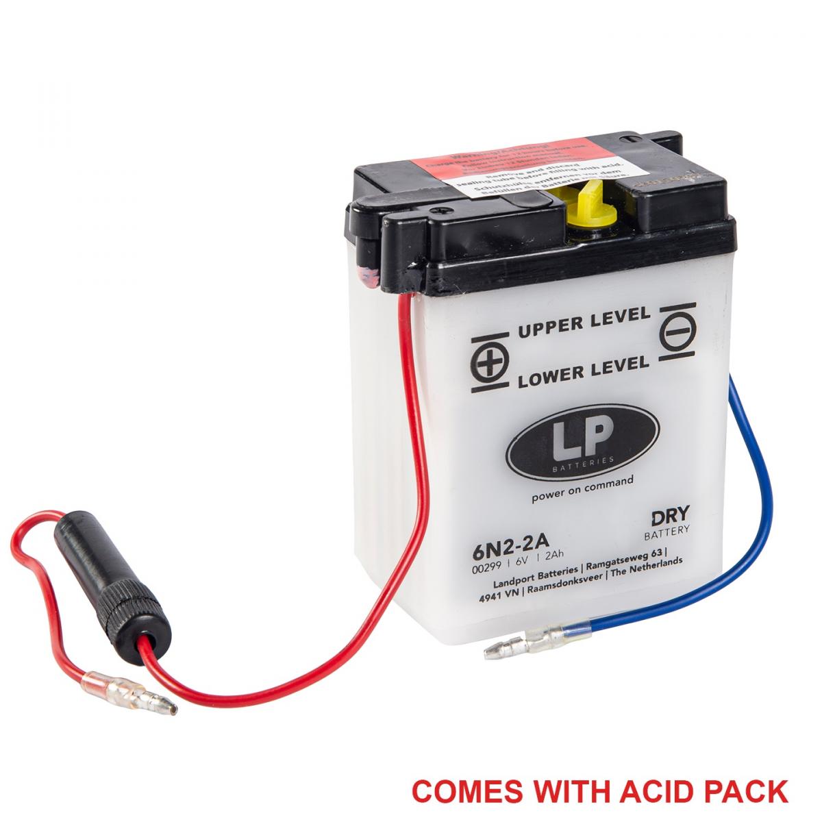 Landport Batteries Battery 6n2-2a V 2ah. Dry+acid, Landport Ma 6n2-2a, Road, MC