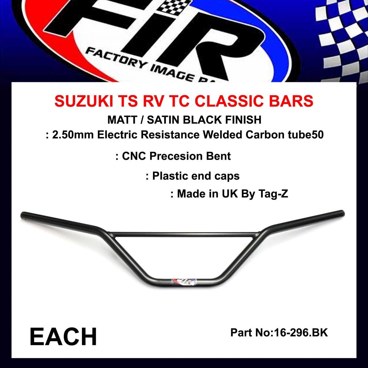 FIR Ts Rv TC Steel Classic Handlebars, / Black Matt Finish, 56110-28000 56110-32201 56110-27700