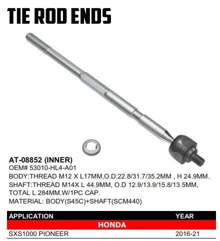 Bronco Tie Rod End, Inner, Bronco at-08852, 53010-hl4-a01, Sxs1000 Pioneer 2016-21