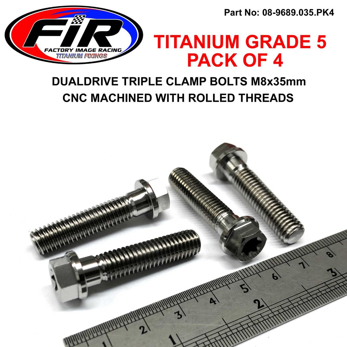 FIR Gr5 Titanium Bolt M8x35mm Pk4, Triple Clamp Bolts / Dualdrive, / KTM Re: 25080406