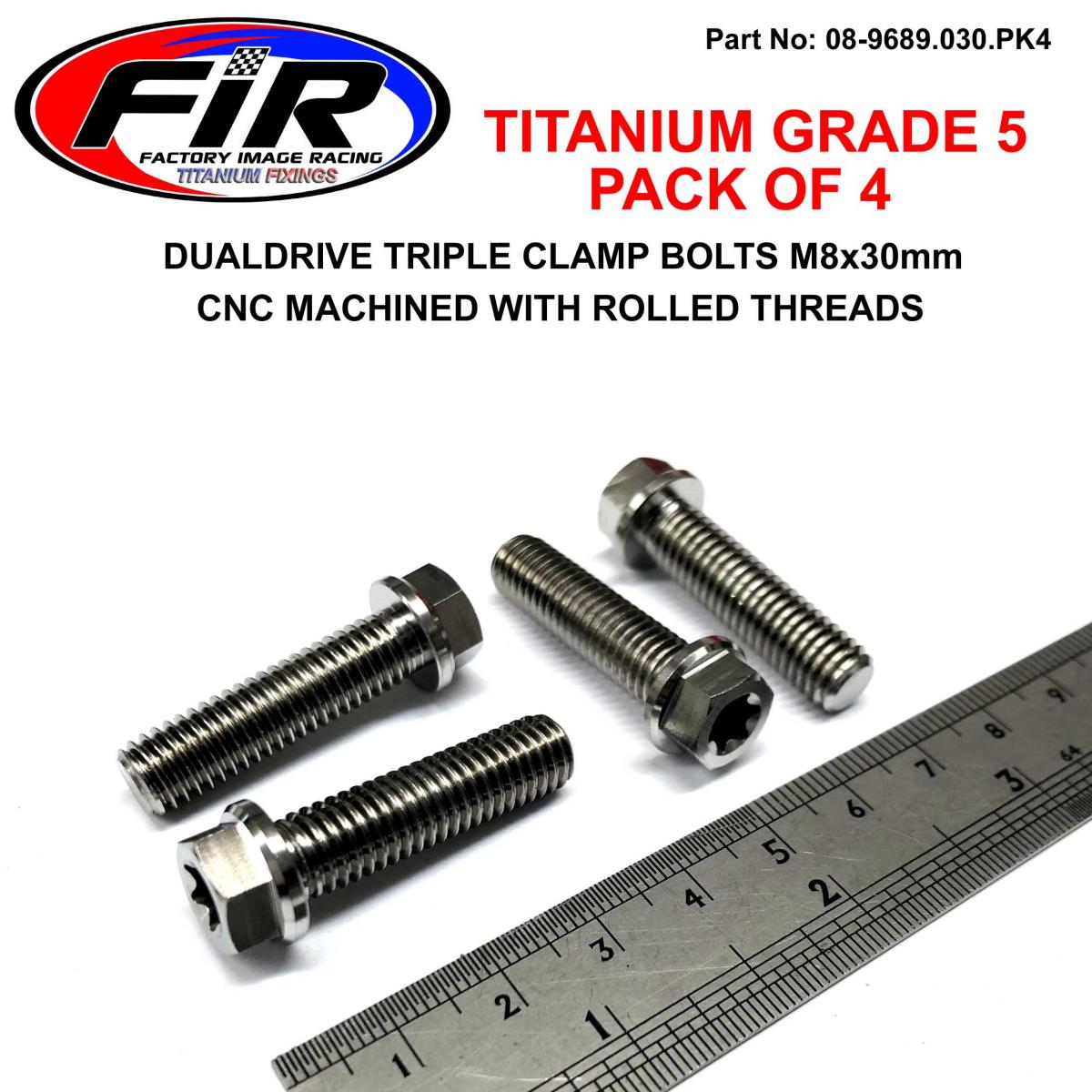 FIR Gr5 Titanium Bolt M8x30mm Pk4, Triple Clamp Bolts / Dualdrive, / KTM Re: 25080406