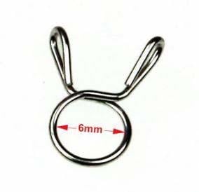 FIR Hose Clamp / Clip Id: 6mm Pack 50, Od Pipe Dia Range 6.5mm - 7mm
