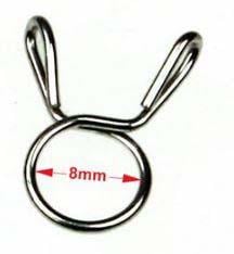 FIR Hose Clamp / Clip Id: 8mm Pack 50, Od Pipe Dia Range 8.5mm - 9mm