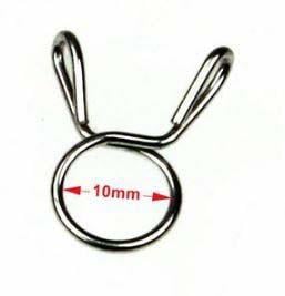 FIR Hose Clamp / Clip Id: 10mm Pack 50, Od Pipe Dia Range 10.5mm - 11mm