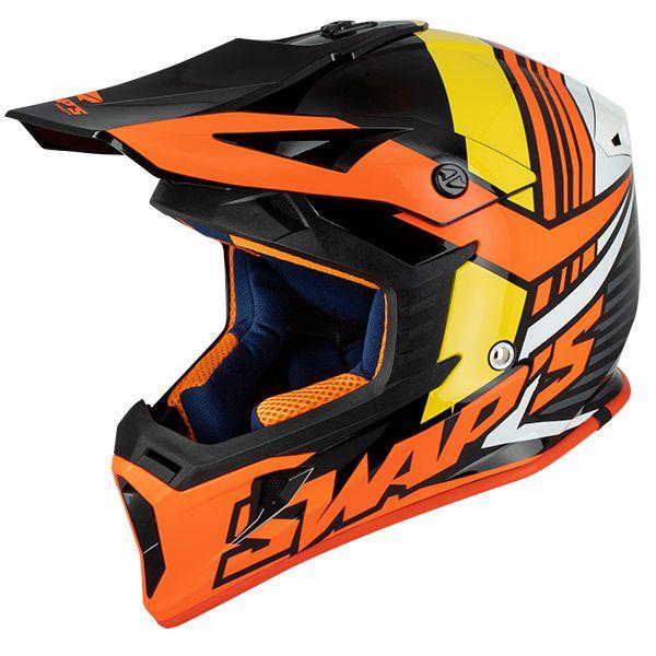 Swaps MX Helmet Xl 62 Black/orange 21, Swap's S818 Full Face Csw11g0105, !! Acu Gold Approved !!