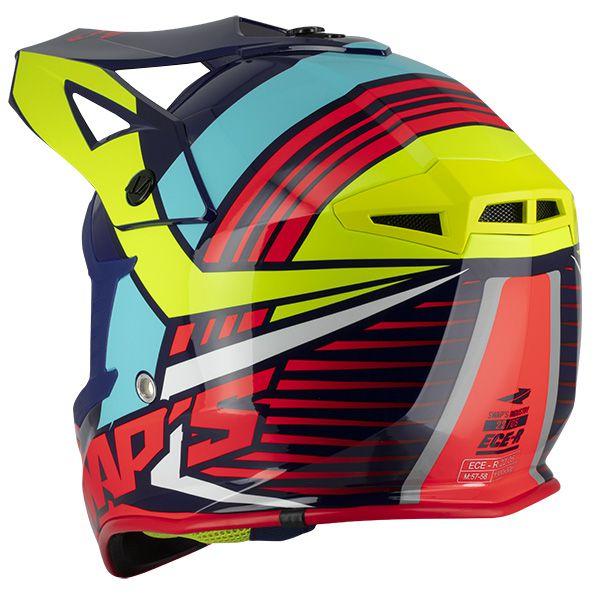 Swaps MX Helmet Xl 62 Blue/yellow 21, Swap's S818 Full Face Csw9g0105, !! Acu Gold Approved !!
