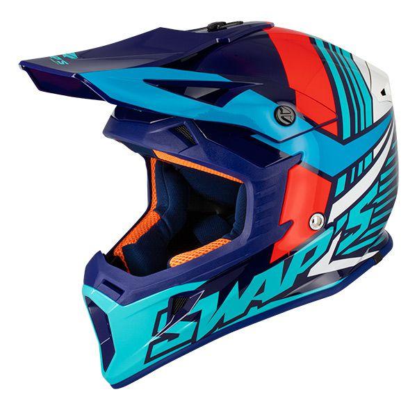 Swaps MX Helmet Lg 60 White/blue 21, Swap's S818 Full Face Csw6g1104, !! Acu Gold Approved !!