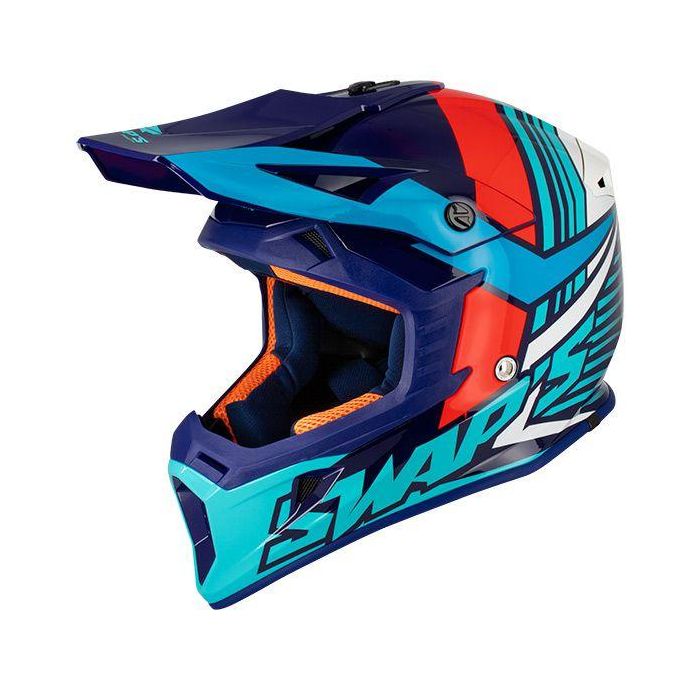 Swaps MX Helmet Xl 62 White/blue 21, Swap's S818 Full Face Csw6g1105, !! Acu Gold Approved !!