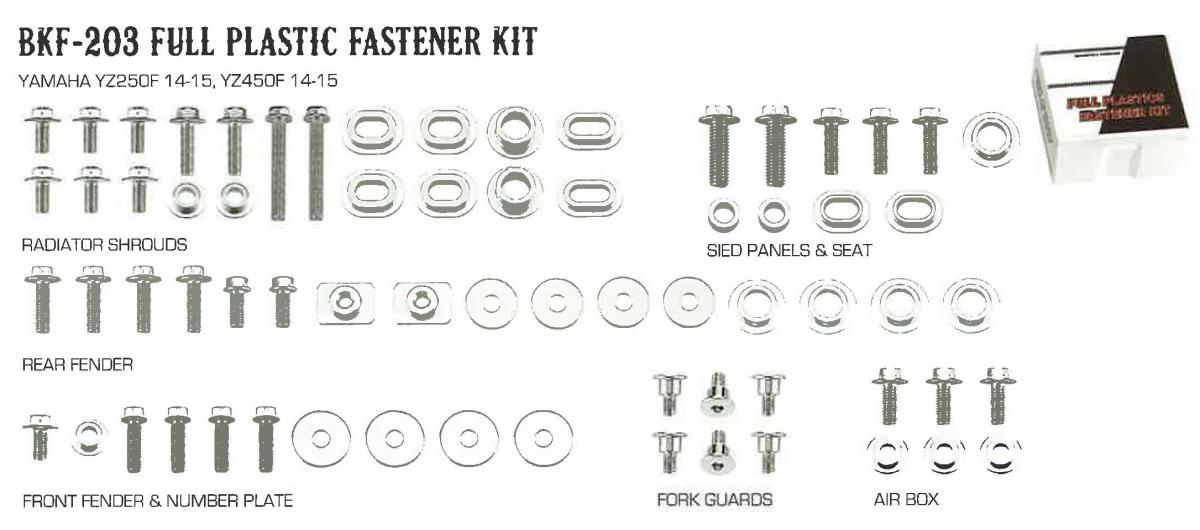 Accel Technology PLASTIC BOLT KIT YAMAHA STYLE, FULL PLASTIC FASTENER KIT