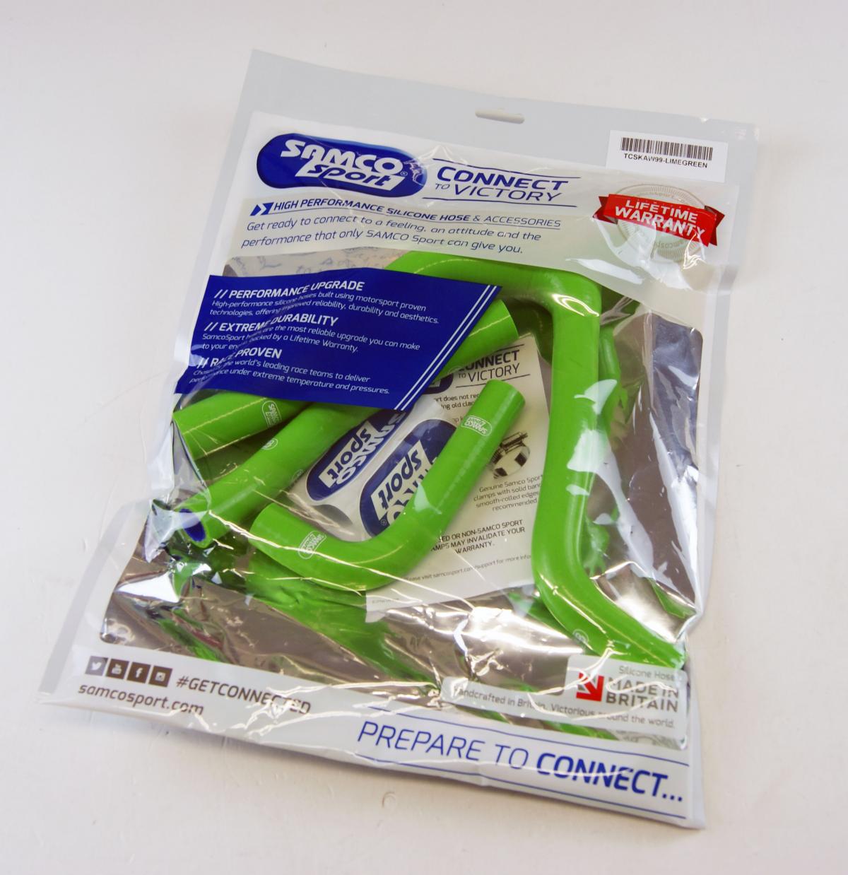 Samco Sport Coolant Hose 3 Piece Kit Green 21-24 Kawasaki 250 KX Samco Sport Kaw-99-gn