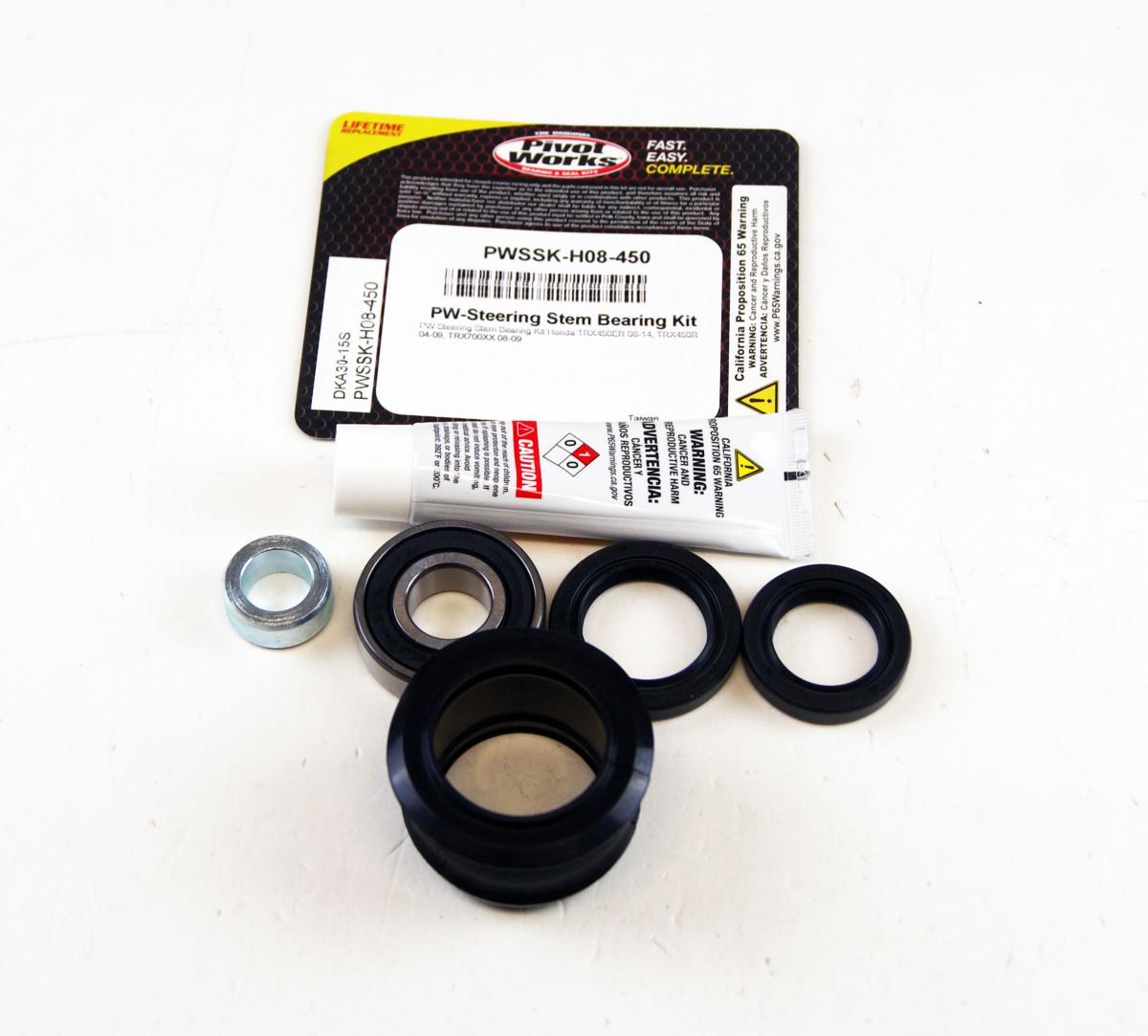 Pivot Works Steering Stem Bearing Kit Trx, Pivot Works Pwssk-h08-450, Honda TRX450ER 06-14, TRX450R 04-09, TRX700XX 08-09