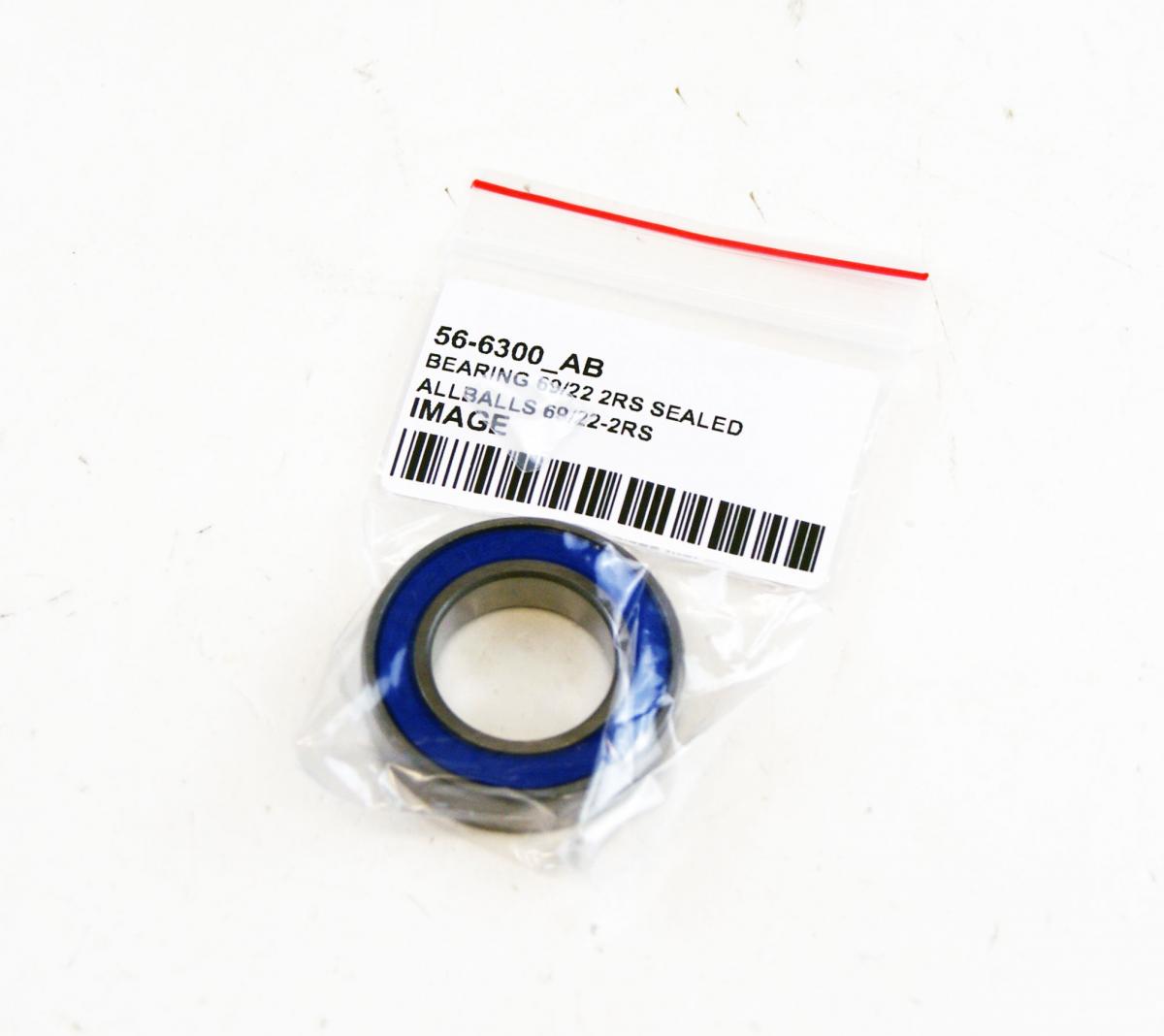 All Balls Racing Bearing 69/22 2rs Sealed, Allballs 69/22-2rs, Size 22x39x9