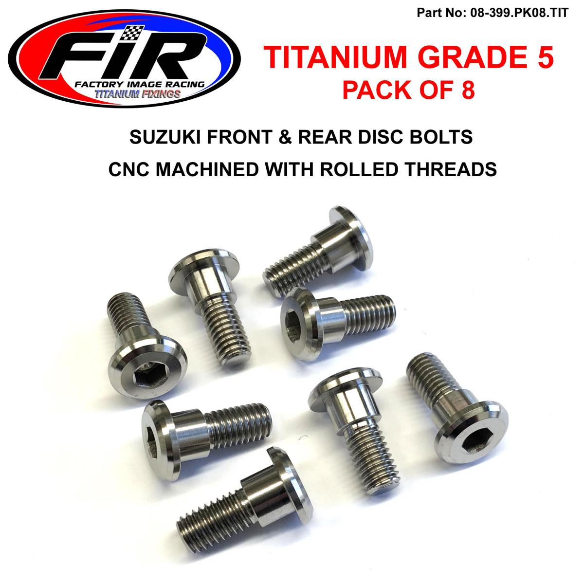 FIR Ti Gr5 Bolts Disc Suzuki Kit/8, Titanium Front or Rear Kit, / Fir Brand