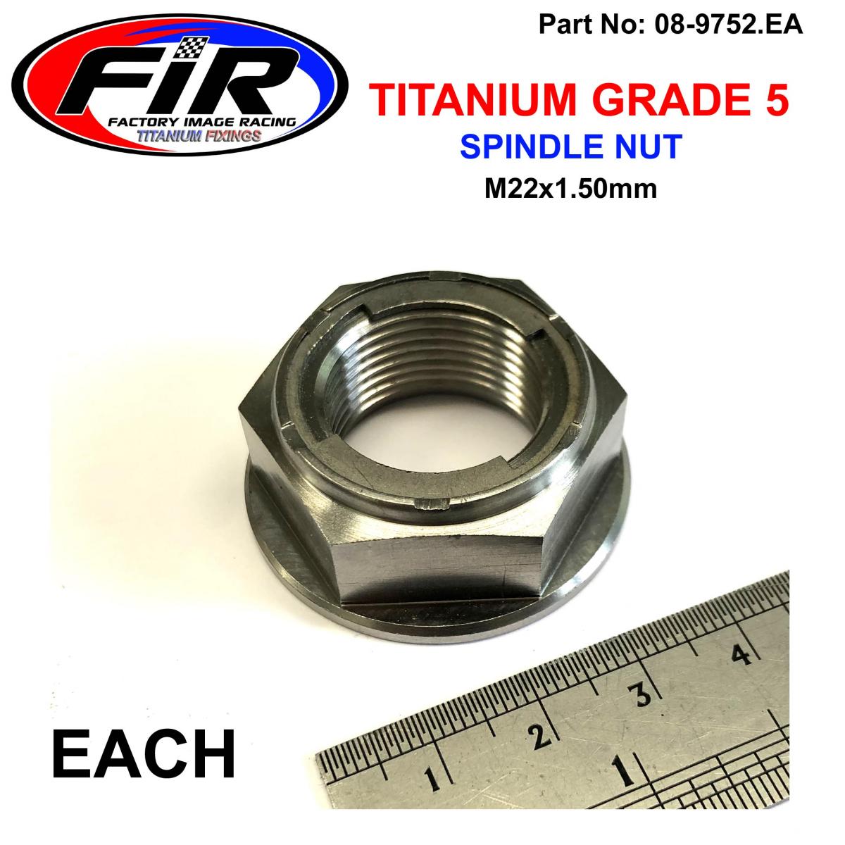 FIR Gr5 Suzuki Rear Spindle Nut, Ti-gr5 Insert M22x1.5mm / Each, 64721-13k00