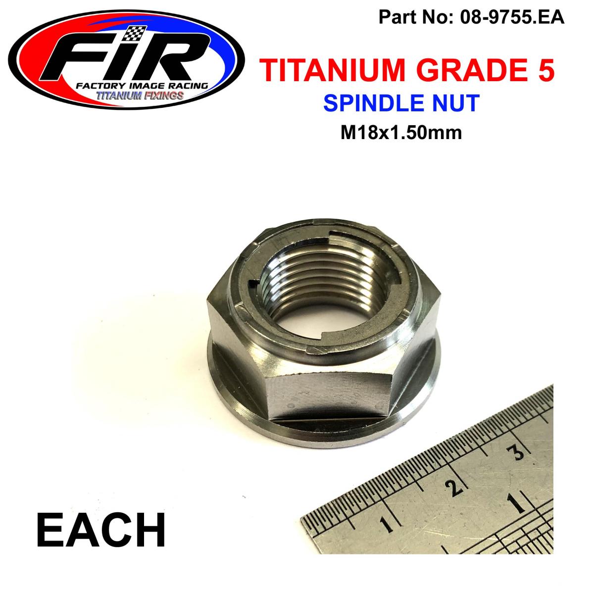 FIR Gr5 Yamaha Rear Spindle Nut, Ti-gr5 Insert / M18x1.50mm / Each, 90185-18009-00