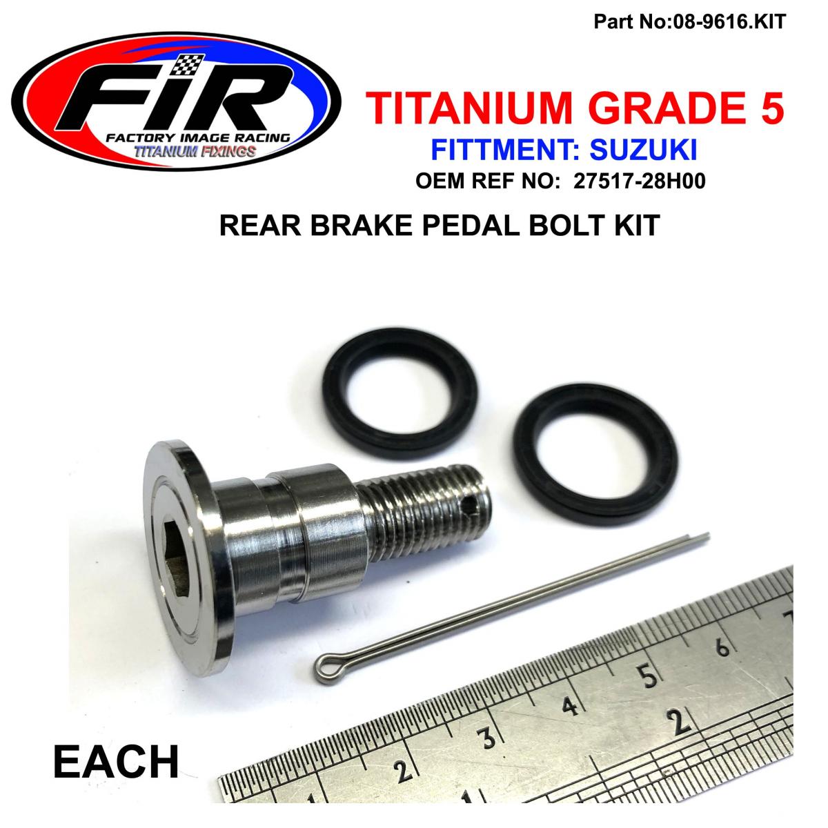 FIR Suzuki Gr5 Rear Pedal Bolt Kit, 43142-28h00 with Seals 09284-15006, Fir-barnd