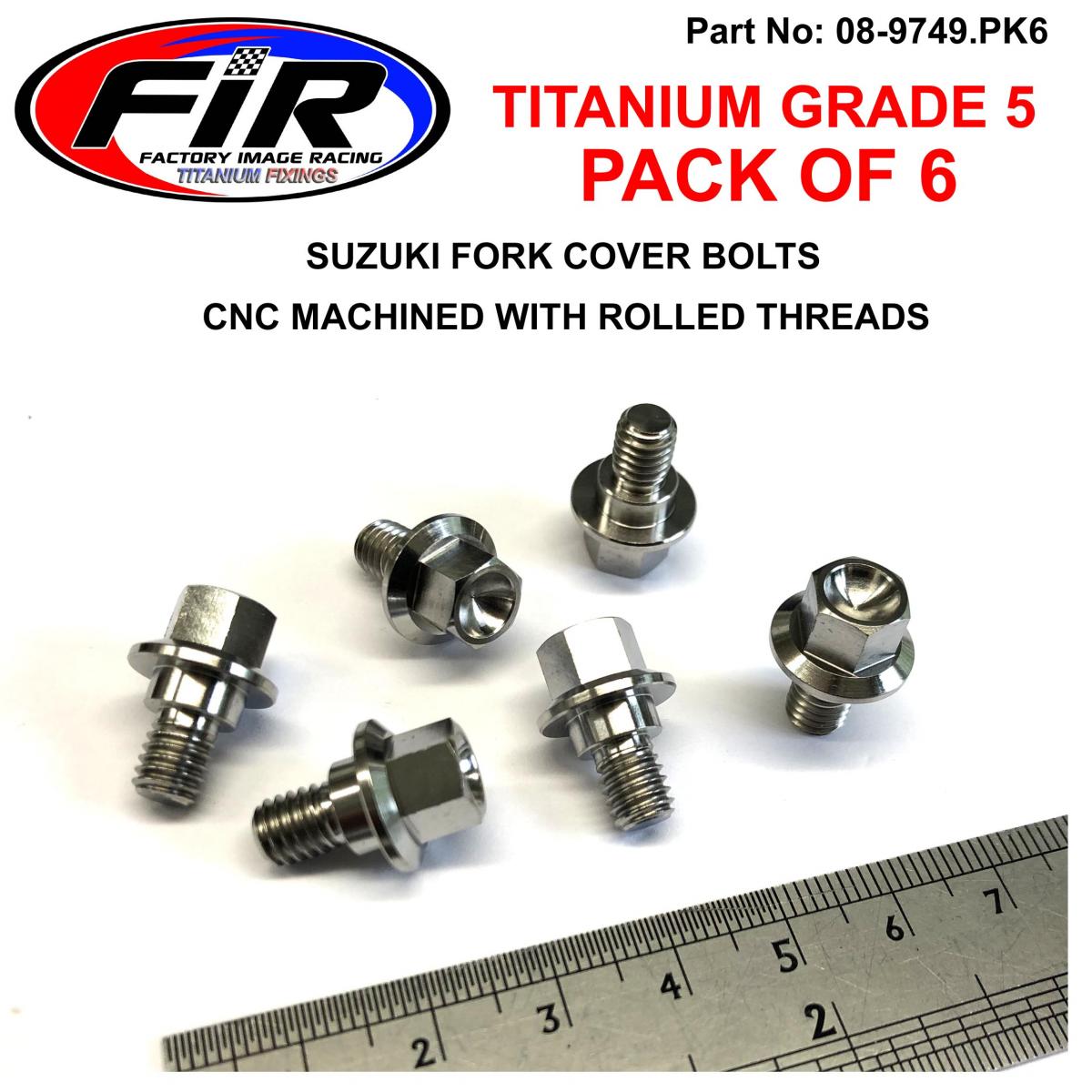 FIR Gr5 Suzuki Fork Cover Bolts Pk6, 09111-06098 0911106098