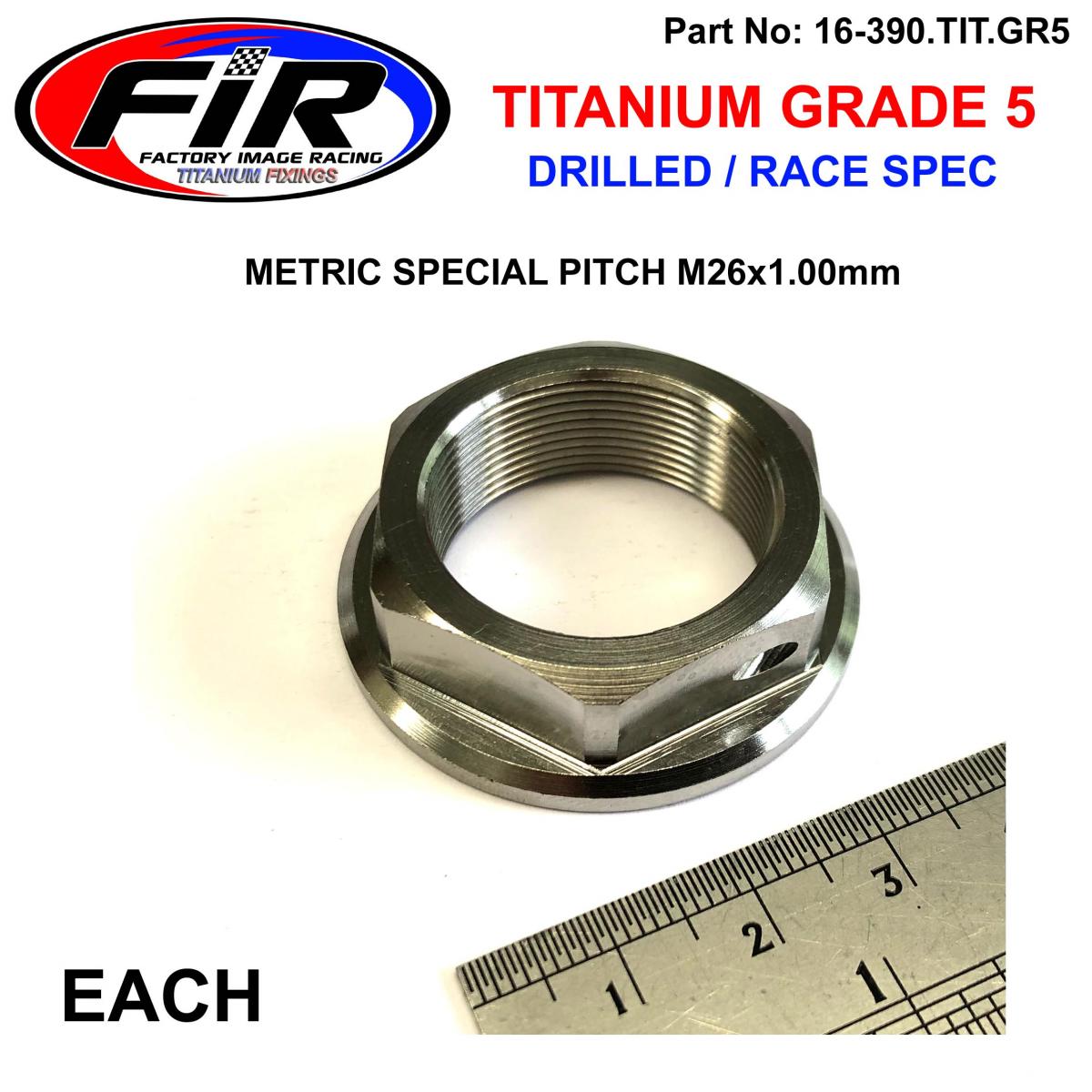 FIR Gr5 M26x1.00mm Stem Nut Each, Titanium / CRF CR, / Cnc