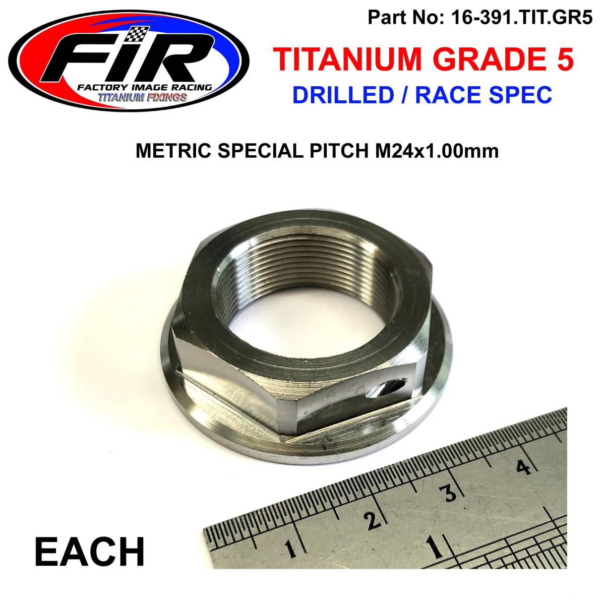 FIR Gr5 M24x1.00mm Stem Nut Each, Titanium / CR RM RMZ YZ YZF, / Cnc