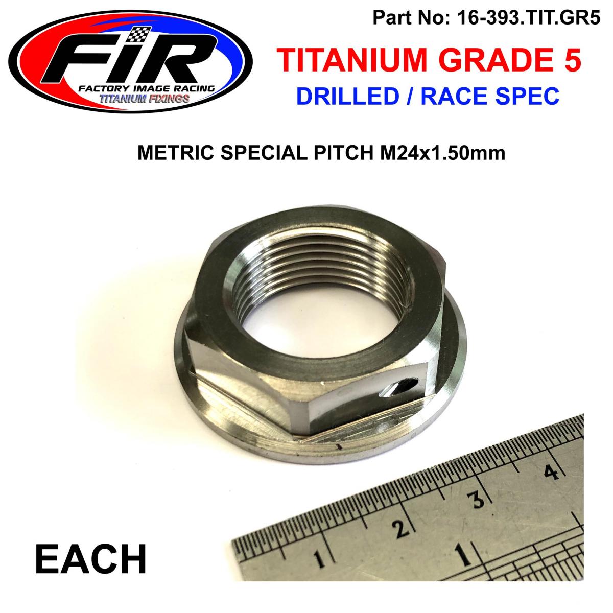 FIR Gr5 M24x1.50mm Stem Nut Each, Titanium / KX KXF RM Rmx DR CR Xr, / Cnc