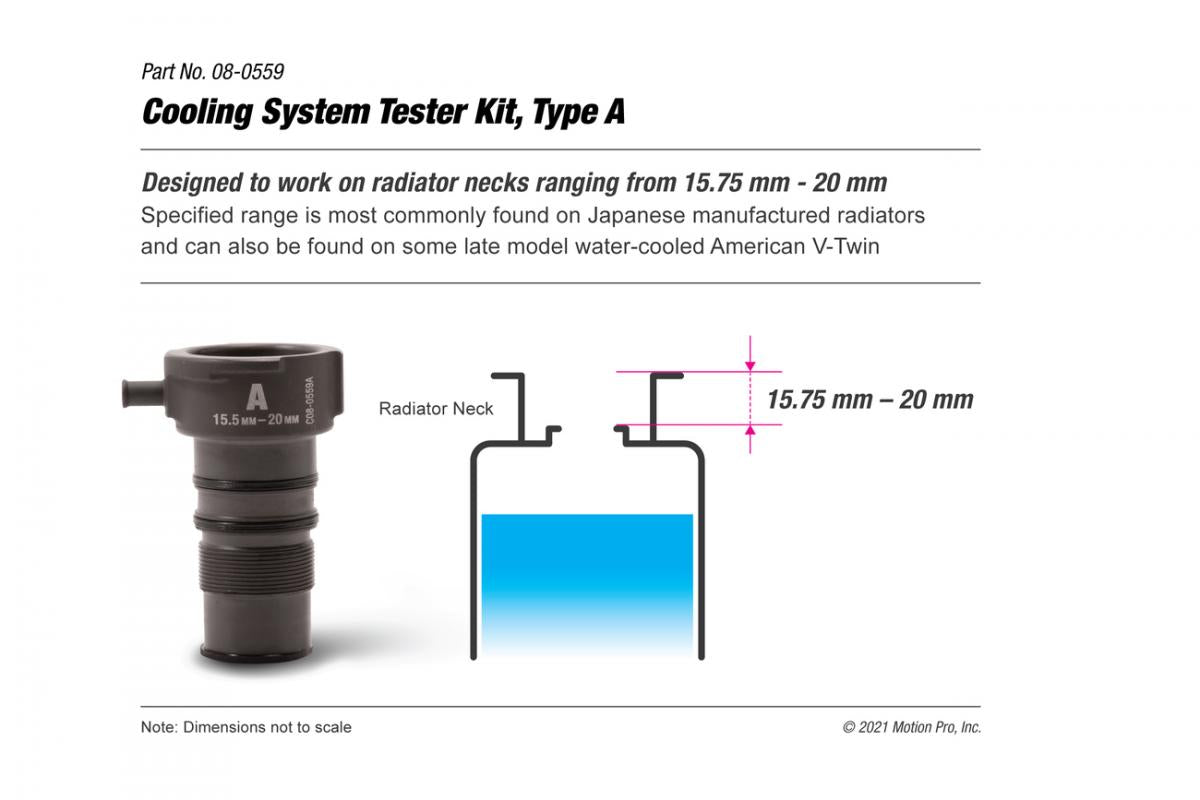 Motion Pro Cooling System Tester Jap Radiators 15.75-20mm Motion Pro 08-0559