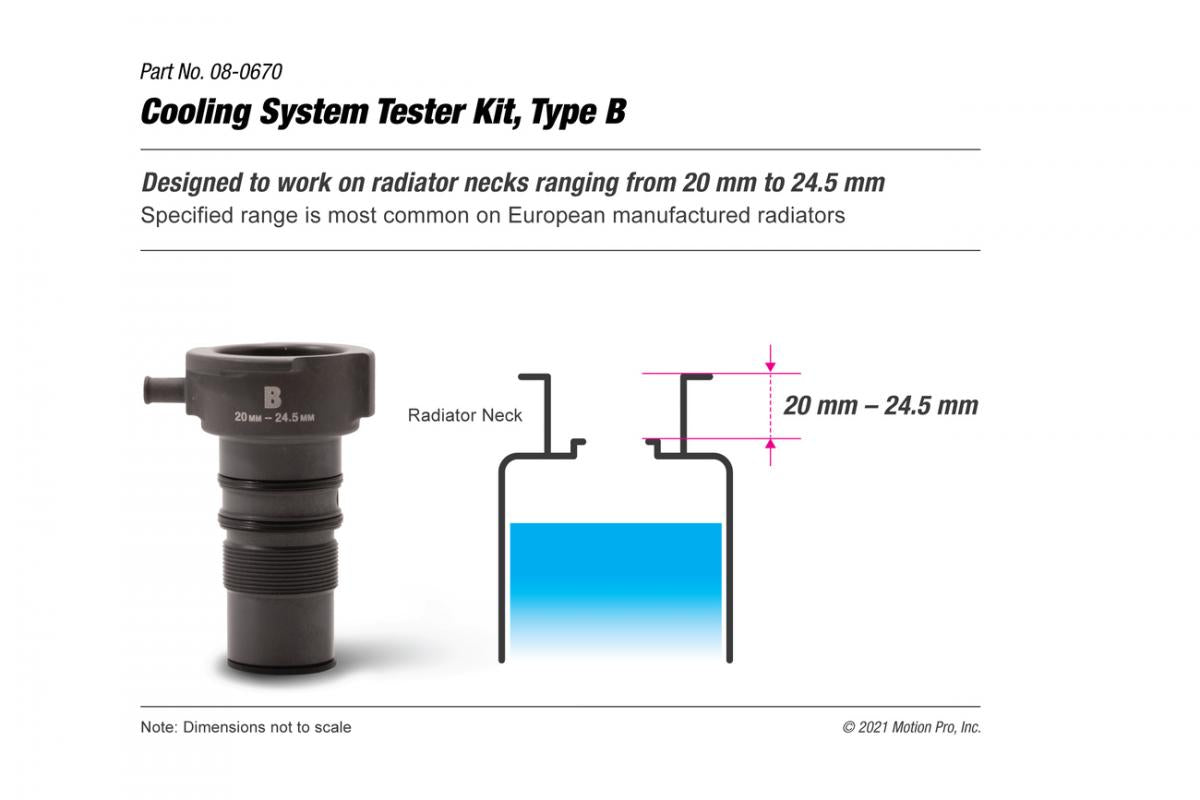 Motion Pro Cooling System Tester B Adaptor 20-24.5mm Motion Pro 08-0672