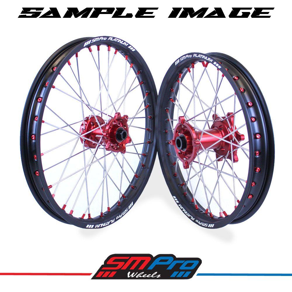 SM Pro 18x2.15 Wheel Gasgas Blk/red/sil, Black Rim, Red Hub, SP052.03.84.01.99 Nickle Nipples