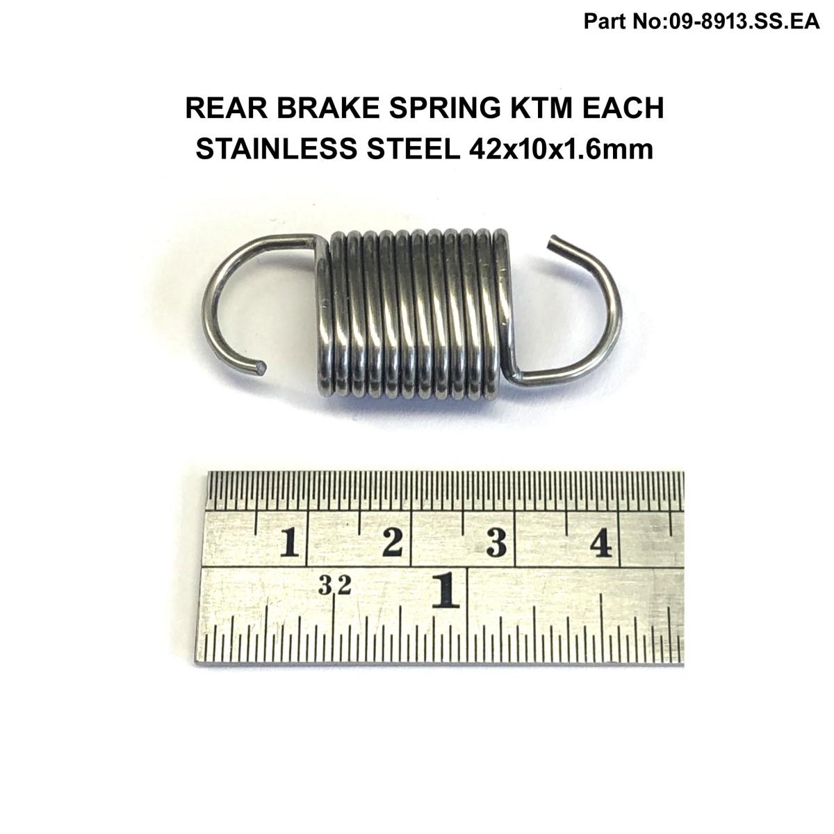 Dirt Racing Ss Rear Brake Spring KTM Each, 79003062000 Stainless Steel, Dirt Racing 99-4022